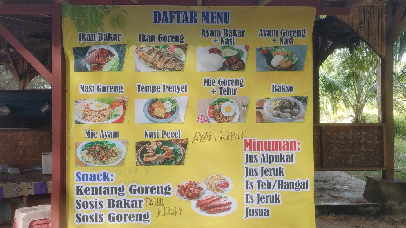 Papan Daftar Menu Warung