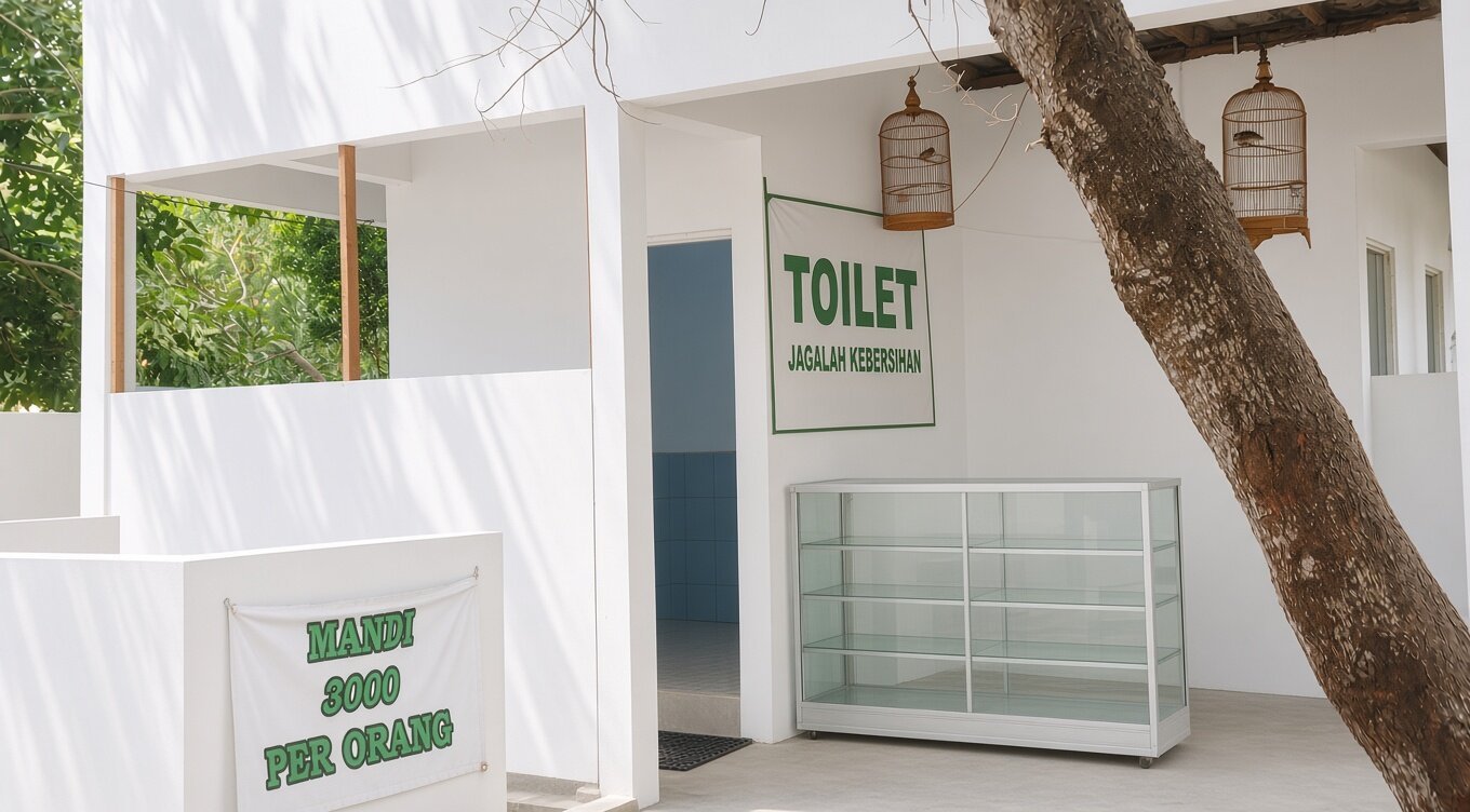 Papan Tarif Mandi Rp3.000/orang